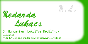 medarda lukacs business card